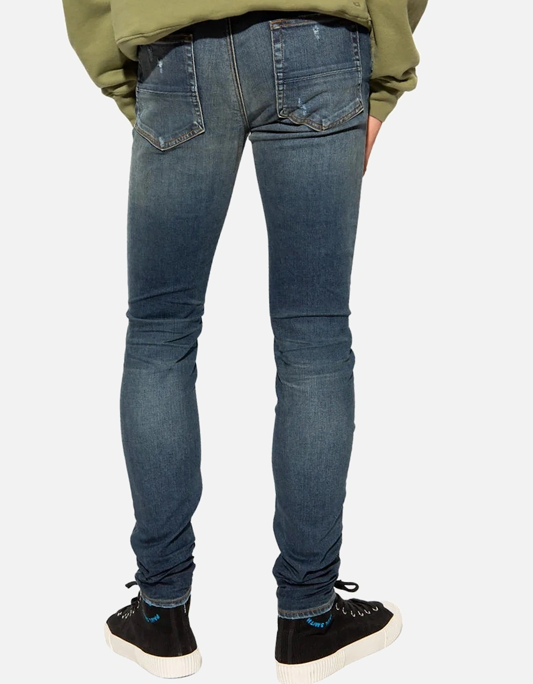 Slim Fit Slash Classic Denim Jeans in Deep Blue