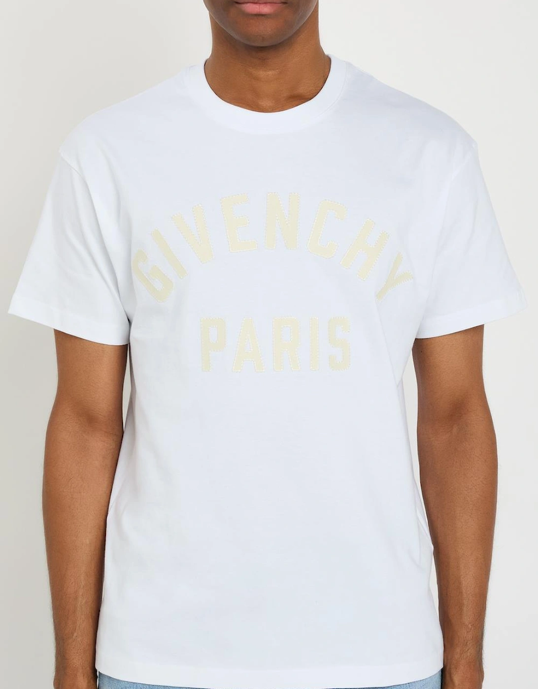 Yellow Applique Logo T-Shirt in White