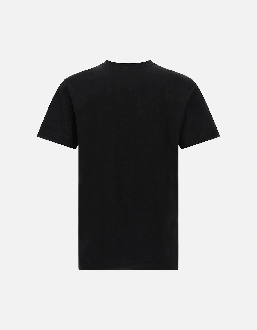 Italian Sportswear Flocked Logo T-Shirt in Black