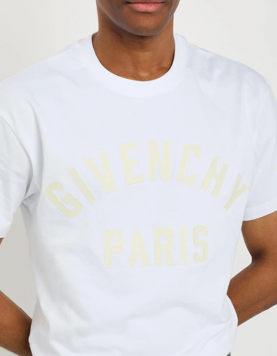 Yellow Applique Logo T-Shirt in White