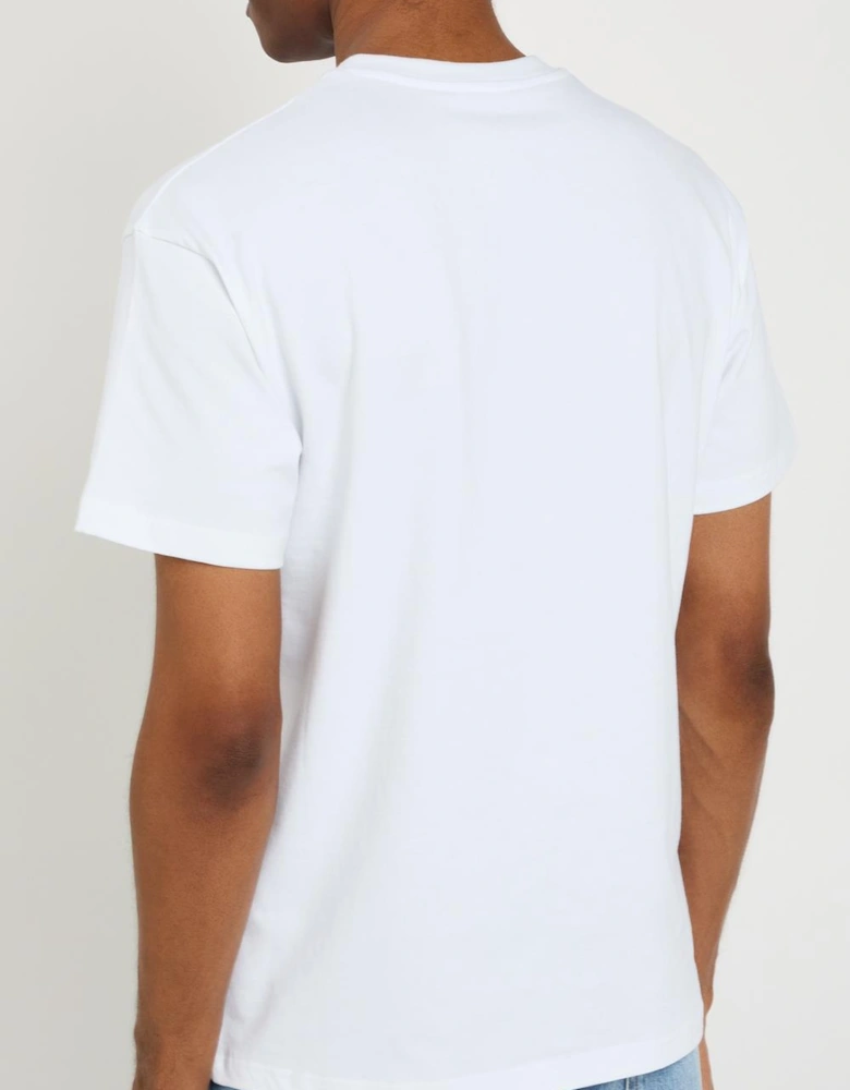 Yellow Applique Logo T-Shirt in White