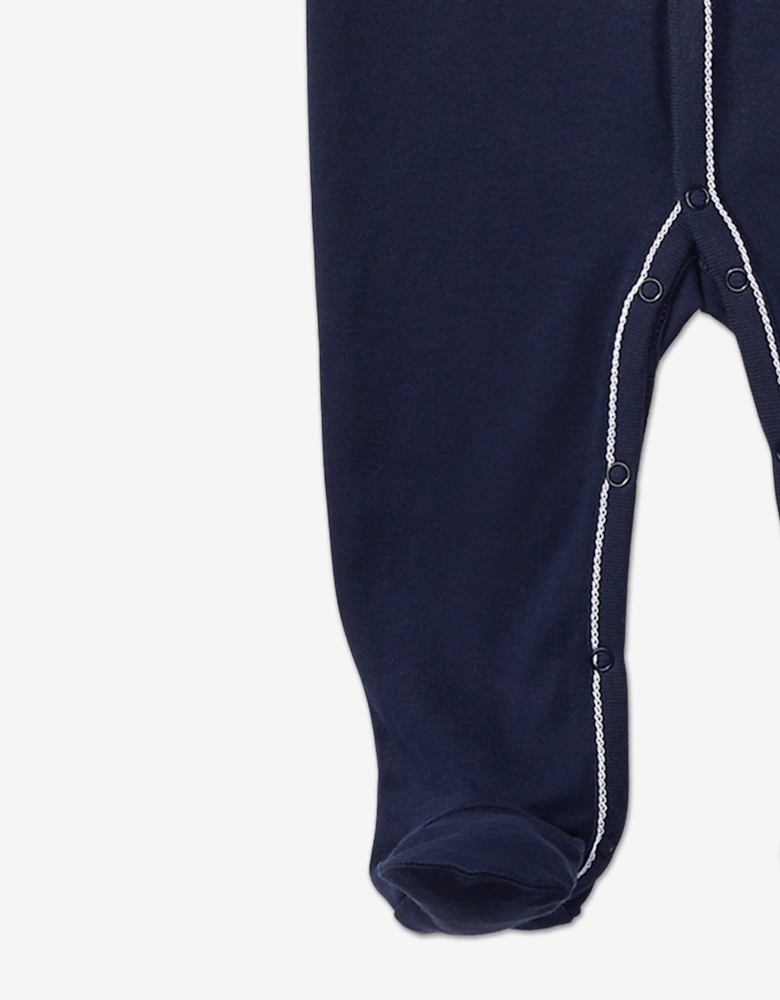 Baby Boys Logo Babygrow in Navy