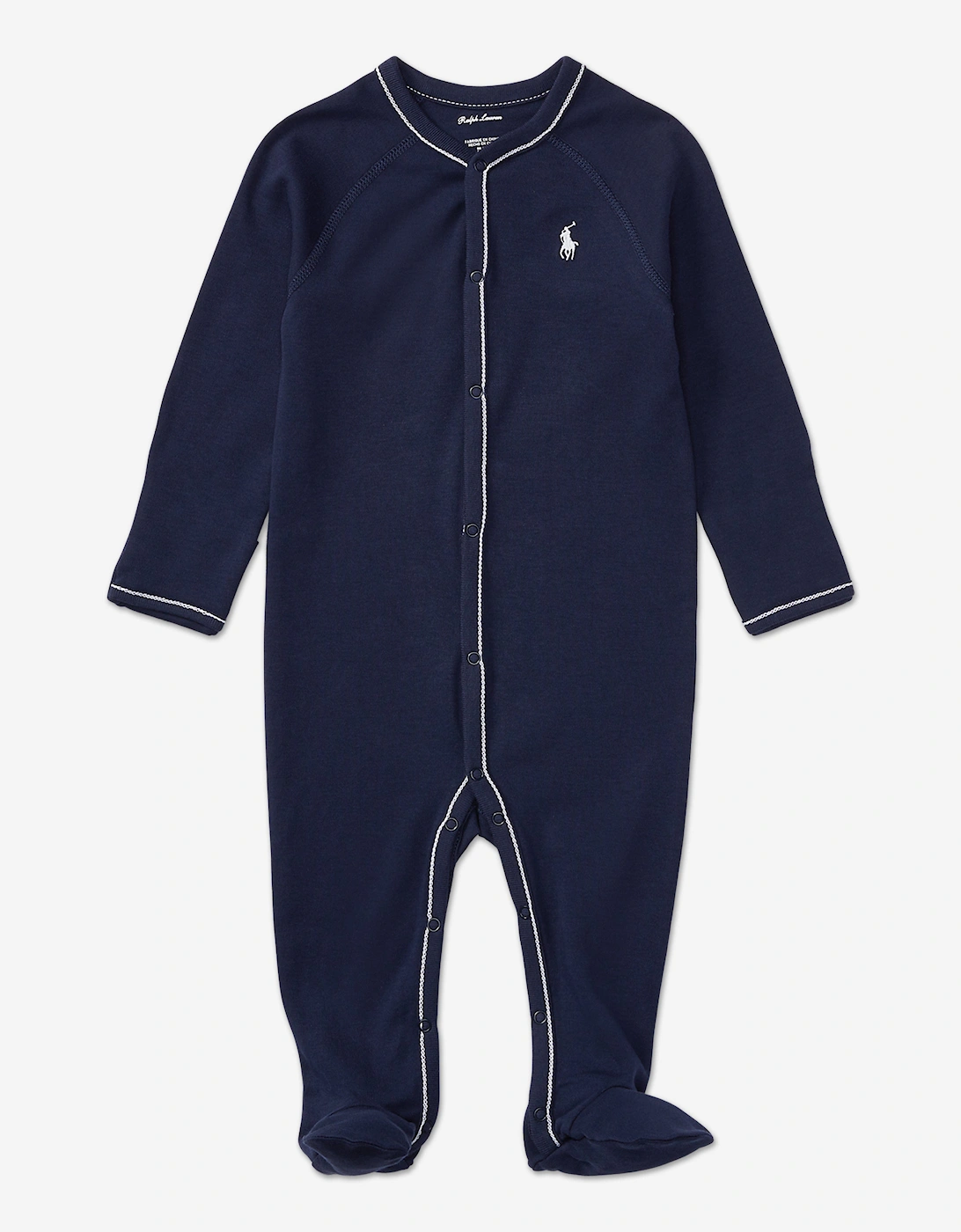 Baby Boys Logo Babygrow in Navy, 5 of 4