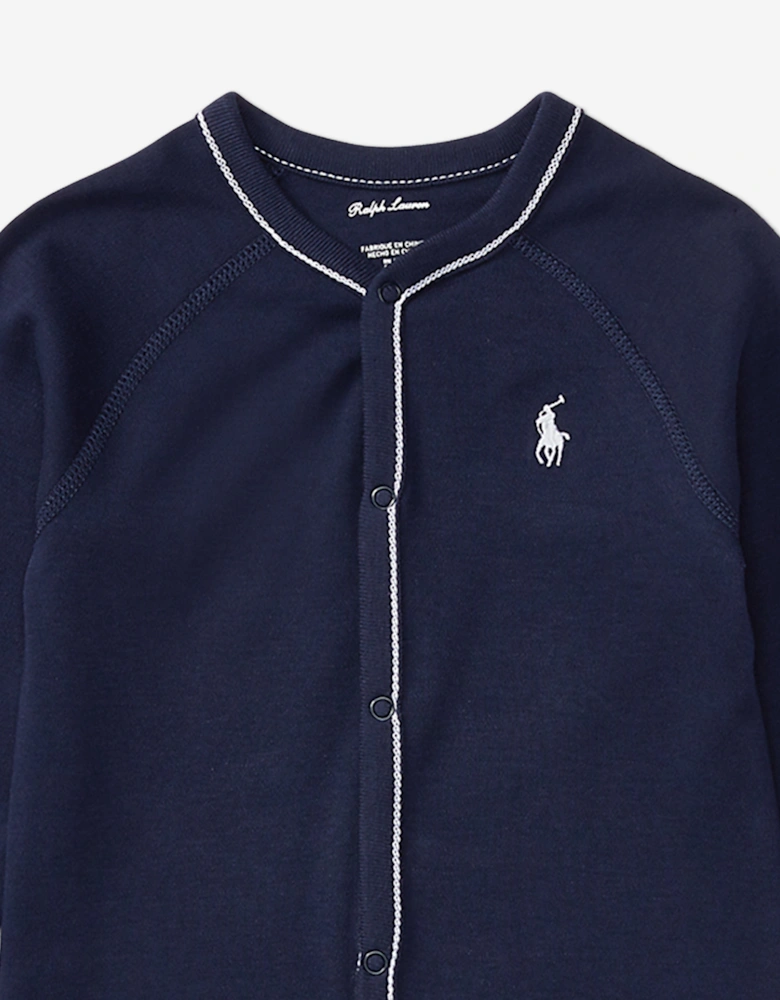 Baby Boys Logo Babygrow in Navy