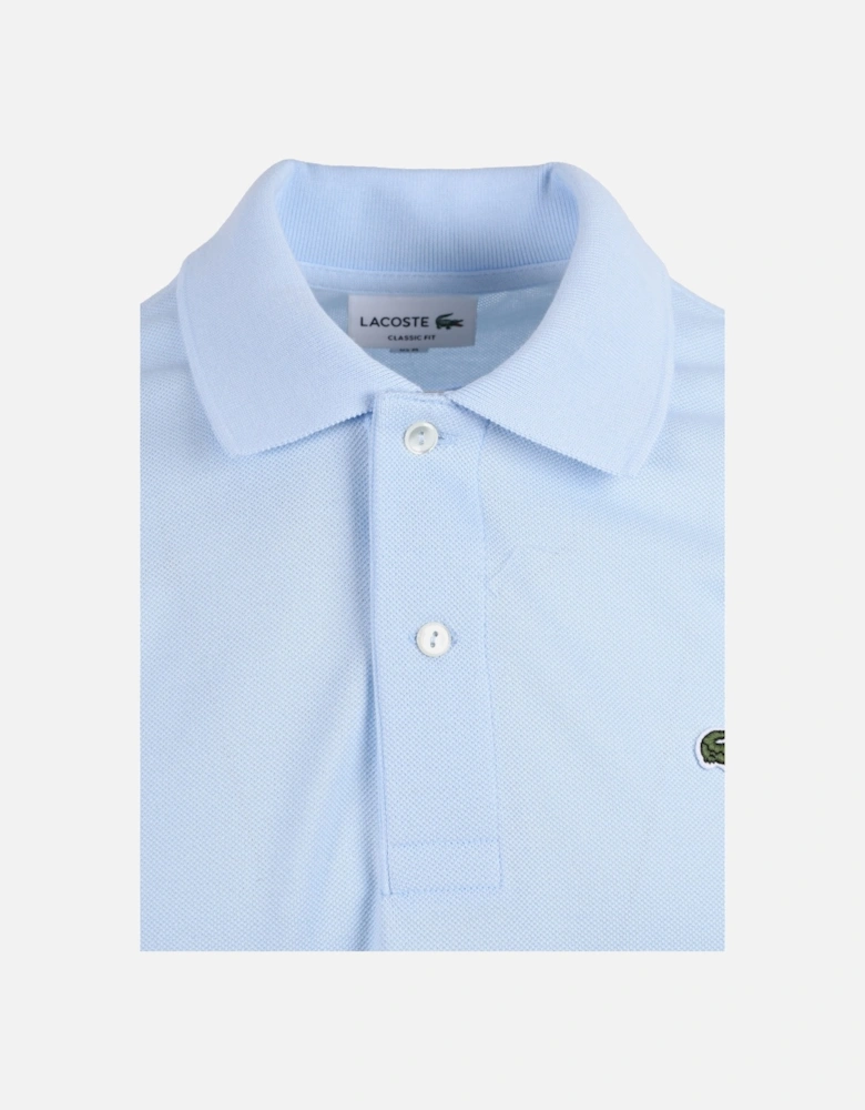 L.12.12 Piqu?? Cotton Polo Light Blue