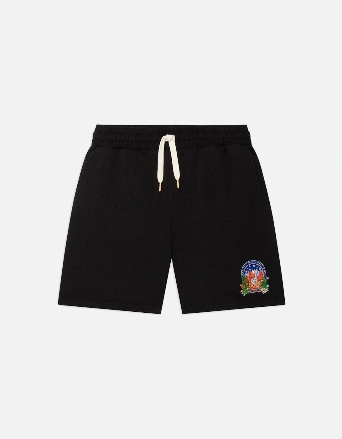 EMBROIDERED L'ARCHE DU DESERT SWEAT SHORTS BLACK, 3 of 2