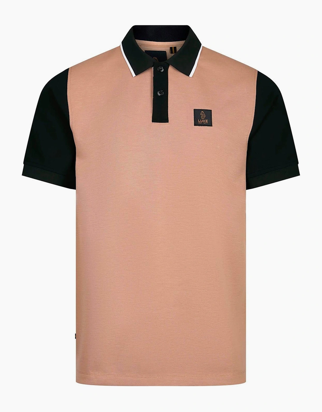Luke 1977 Men's Cream Saddleworth Short Sleeve Polo Shirt Fawn  44 Xxl