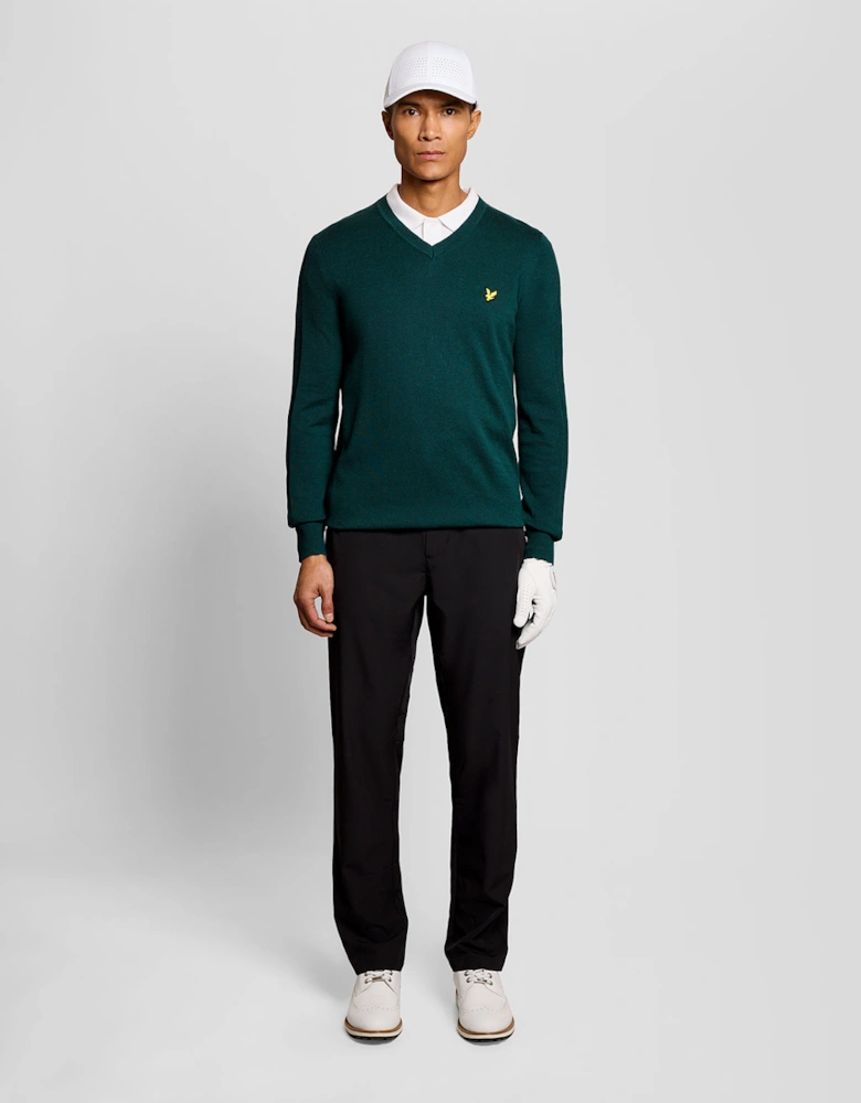 Cotton Blend V-Neck Jumper