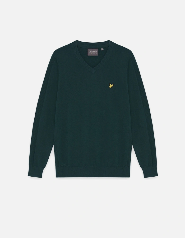 Cotton Blend V-Neck Jumper