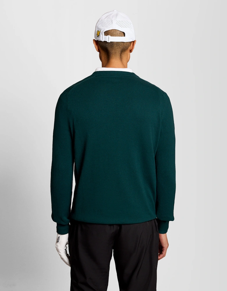 Cotton Blend V-Neck Jumper