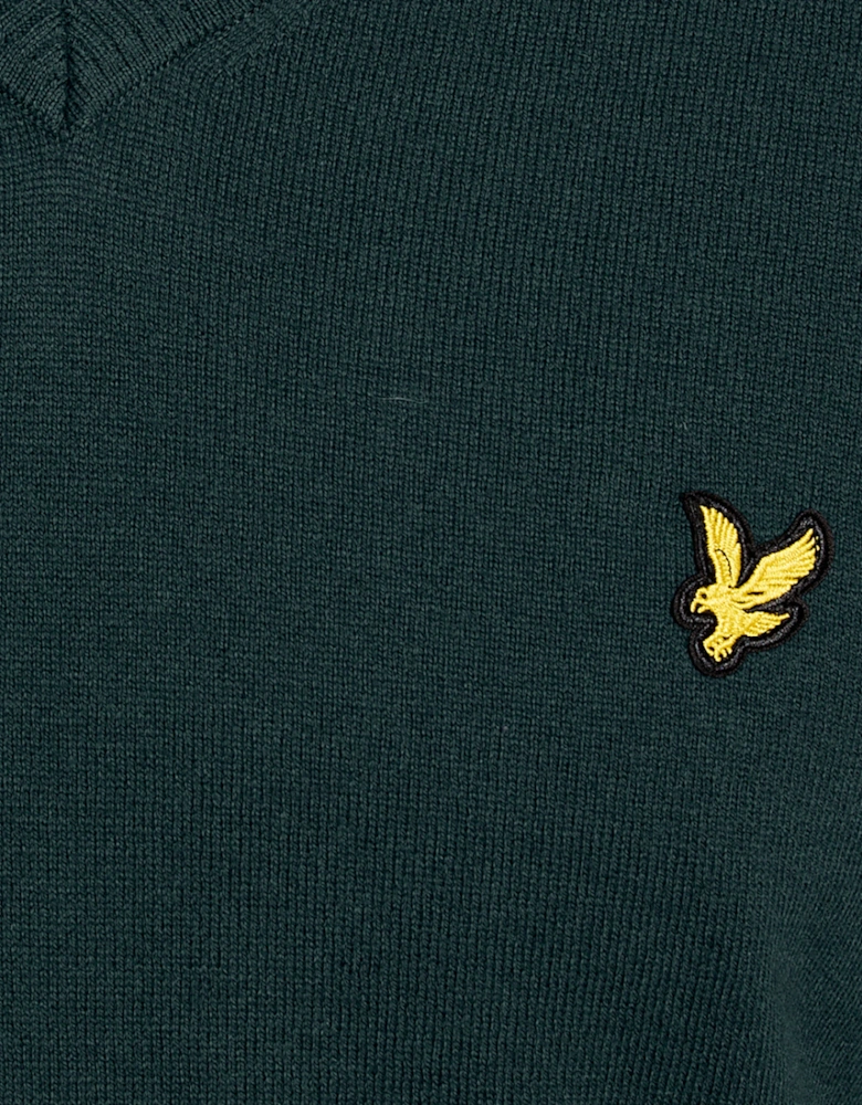 Cotton Blend V-Neck Jumper