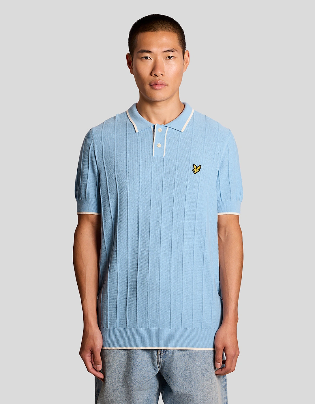 Lyle And Scott Men's Tipped Pique Knitted Polo Shirt - : 38 M