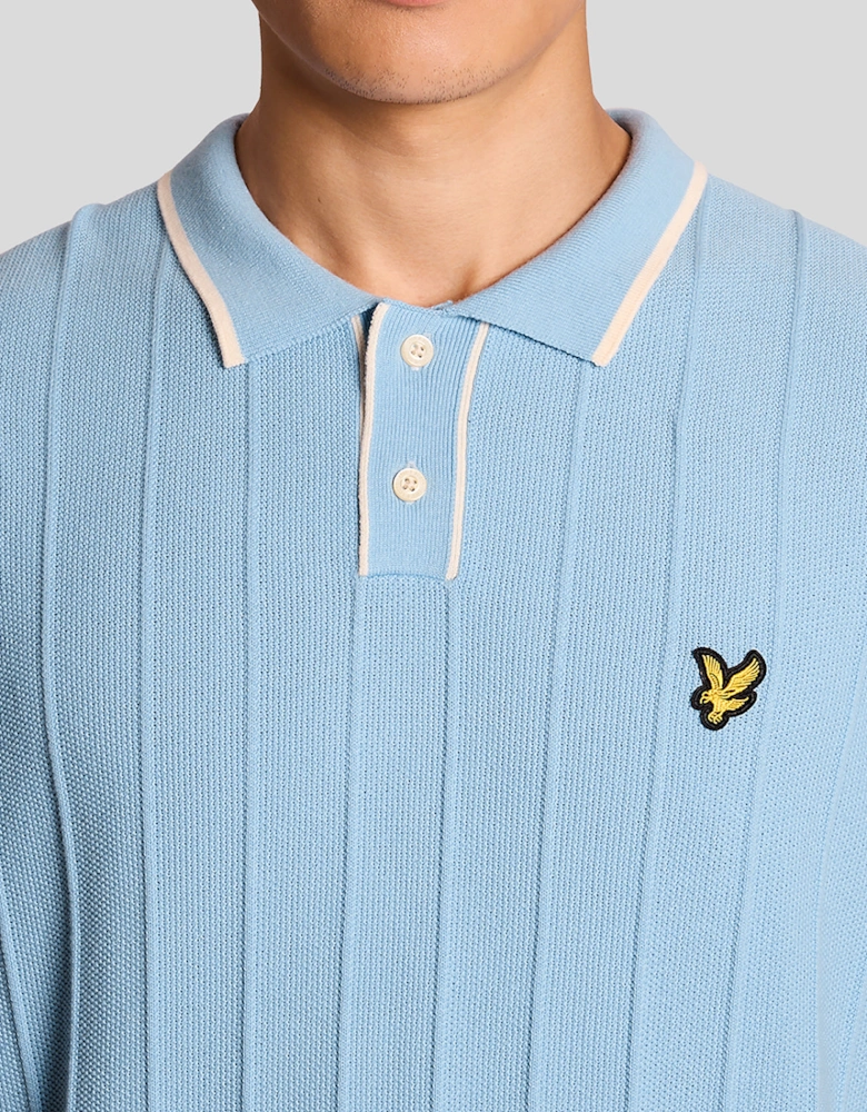 Tipped Pique Knitted Polo Shirt