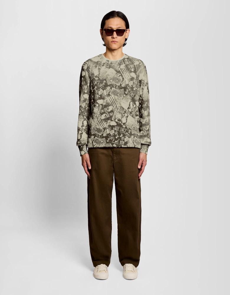 Printed Crew Neck Jumper
