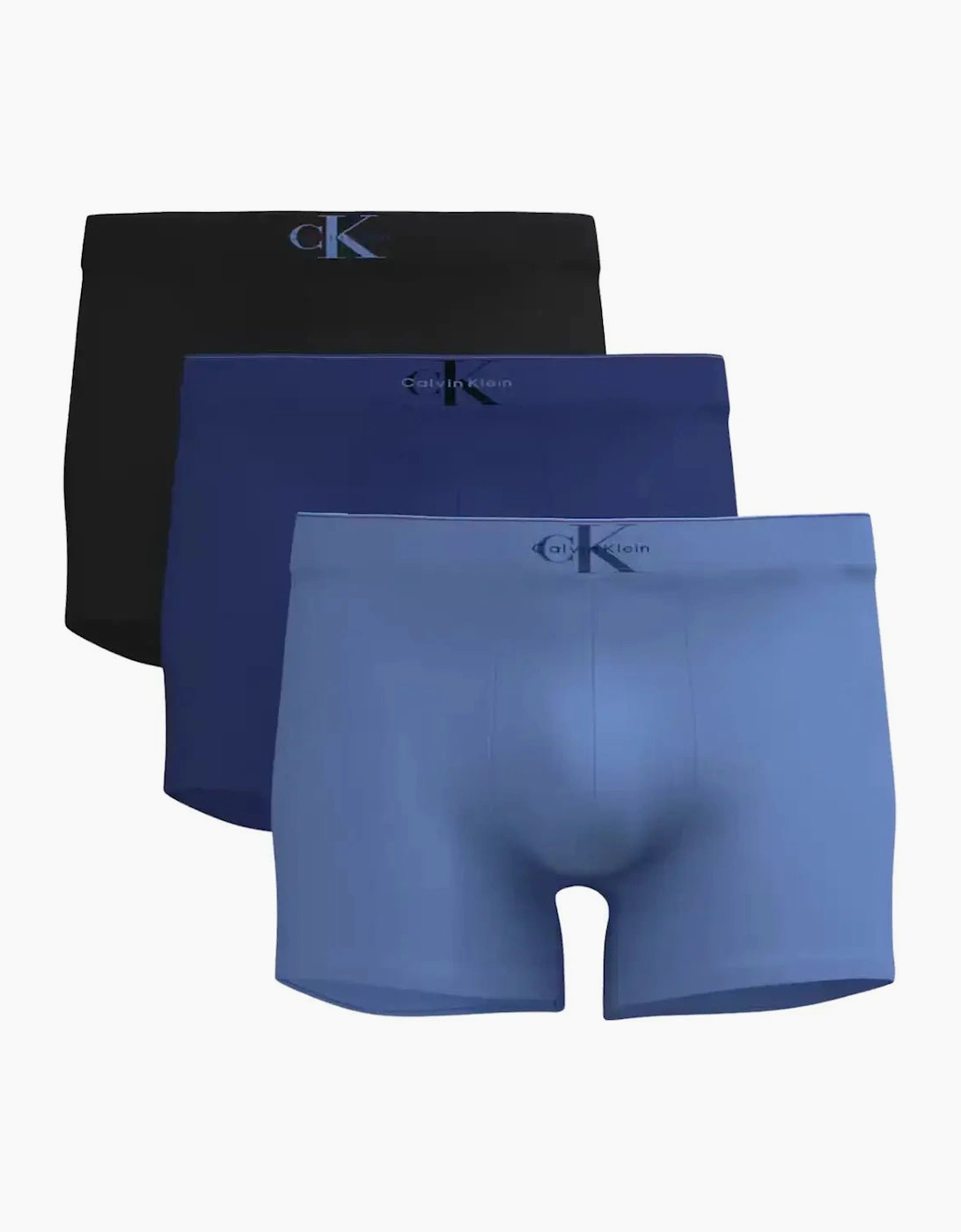 Calvin Klein Men's Black/Blue 3-Pack Ck Archive Boxer Trunks, / - : 44/32 2XL
