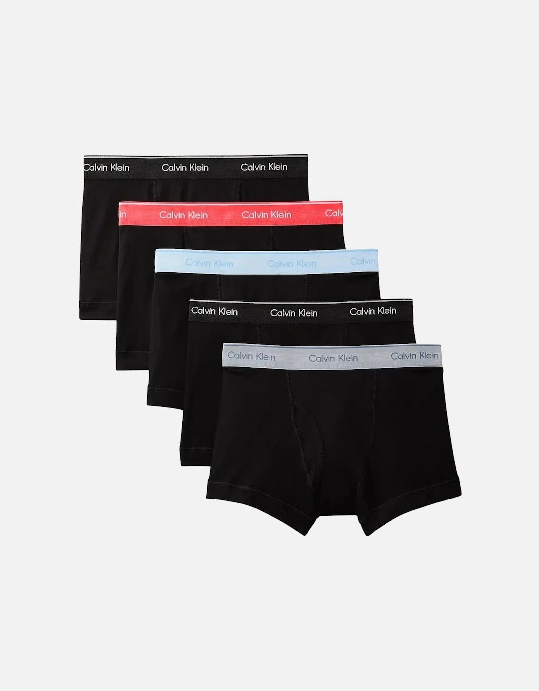 5-Pack Cotton Classics Boxer Trunks, Black w/ red/blue/grey, 7 of 6
