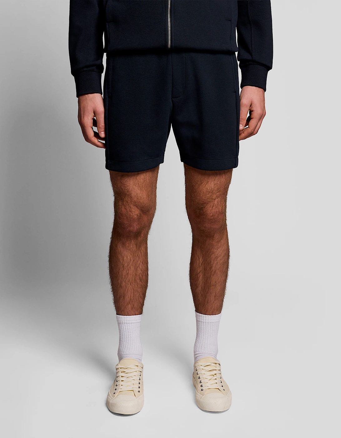 Cotton Blend Track Sweat Shorts