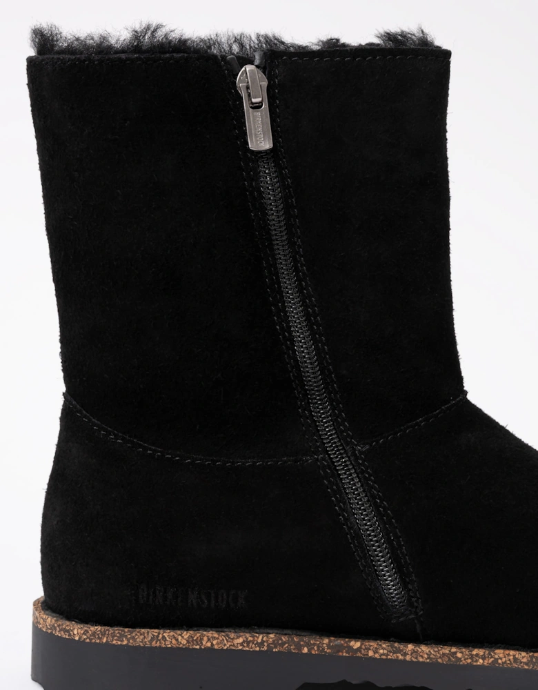 Uppsala Zip Shearling Suede Womens Boots - Black