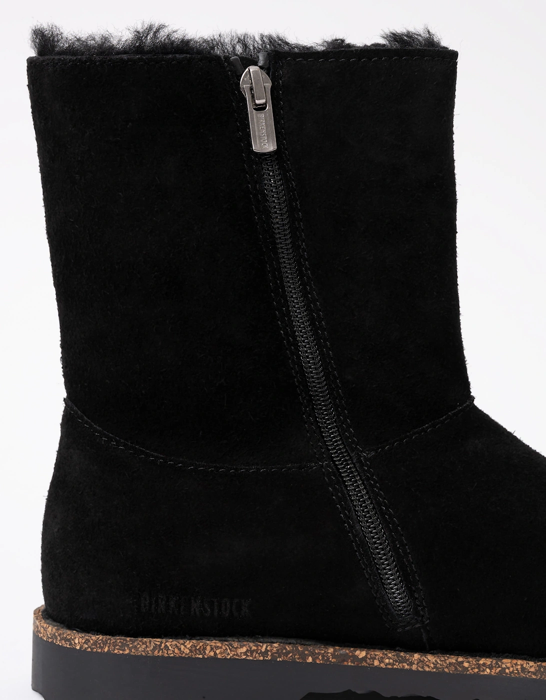 Uppsala Zip Shearling Suede Womens Boots - Black