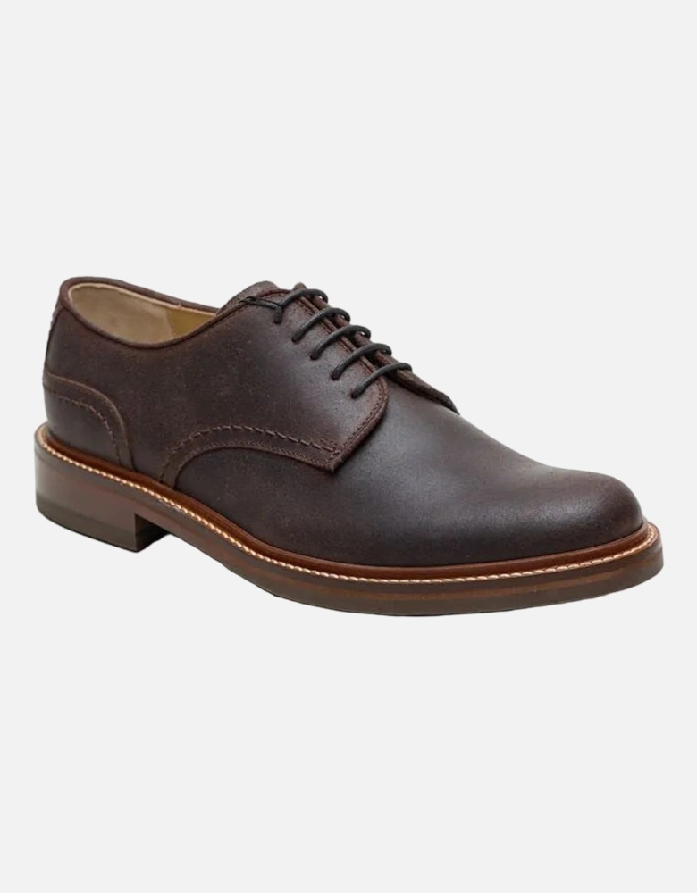 Plain Derby Country Leather Men's Choco Shoes