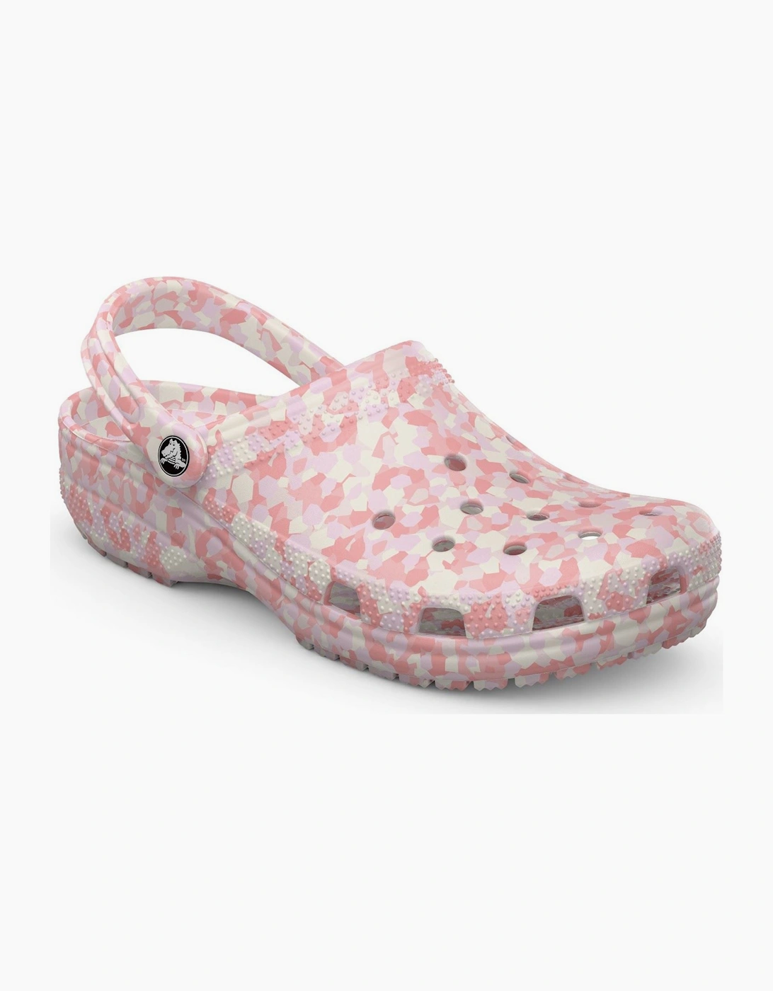 Crocs Women's Pink Classic Confetti Thermoplastic Milk/Mulit Clogs  Size 6