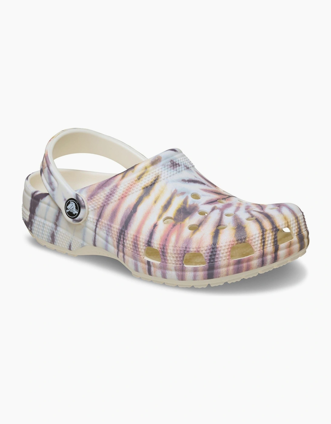 Crocs Women's Cream Classic Tie Dye Thermoplastic Chalk/Multi Sandals  Size 6