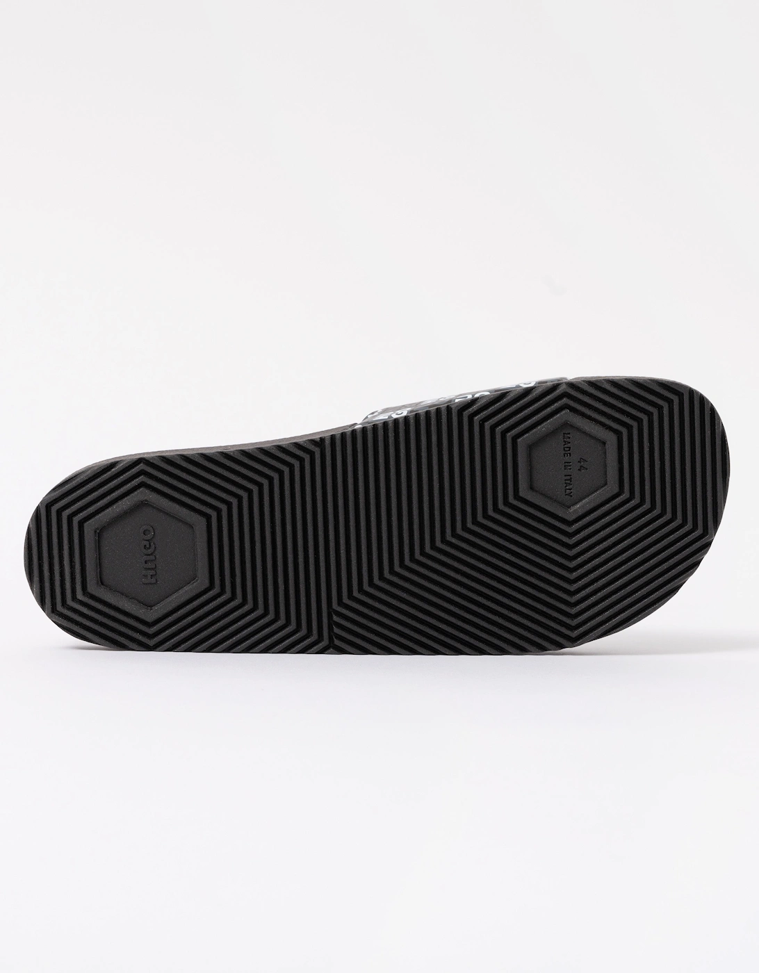 HUGO Timein Slides with Checkered Logo Strap - Black 001
