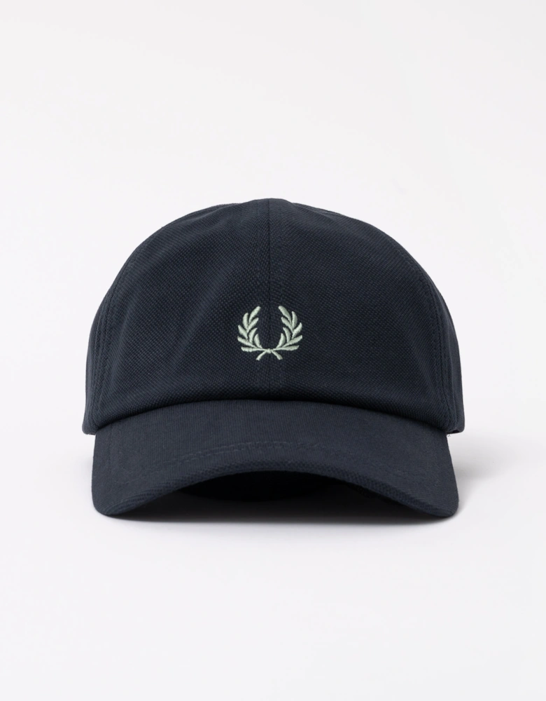 Mens Pique Classic Cap - Navy/Seagrass T73