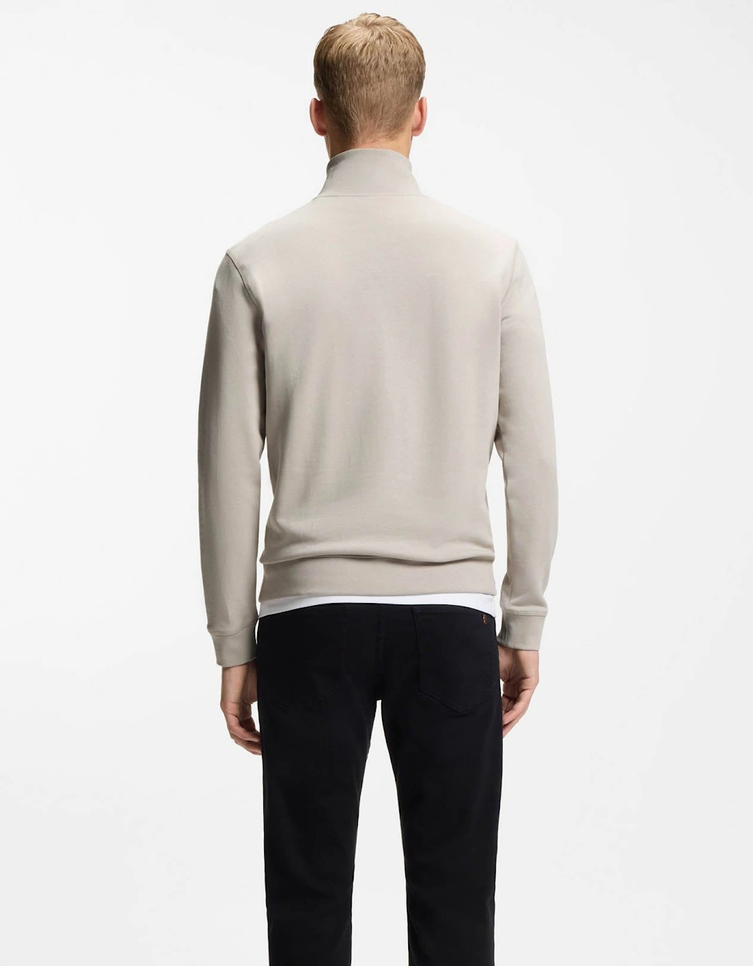 BOSS Orange Zetrust Mens 1/4 Zip Sweatshirt - Open Grey 070