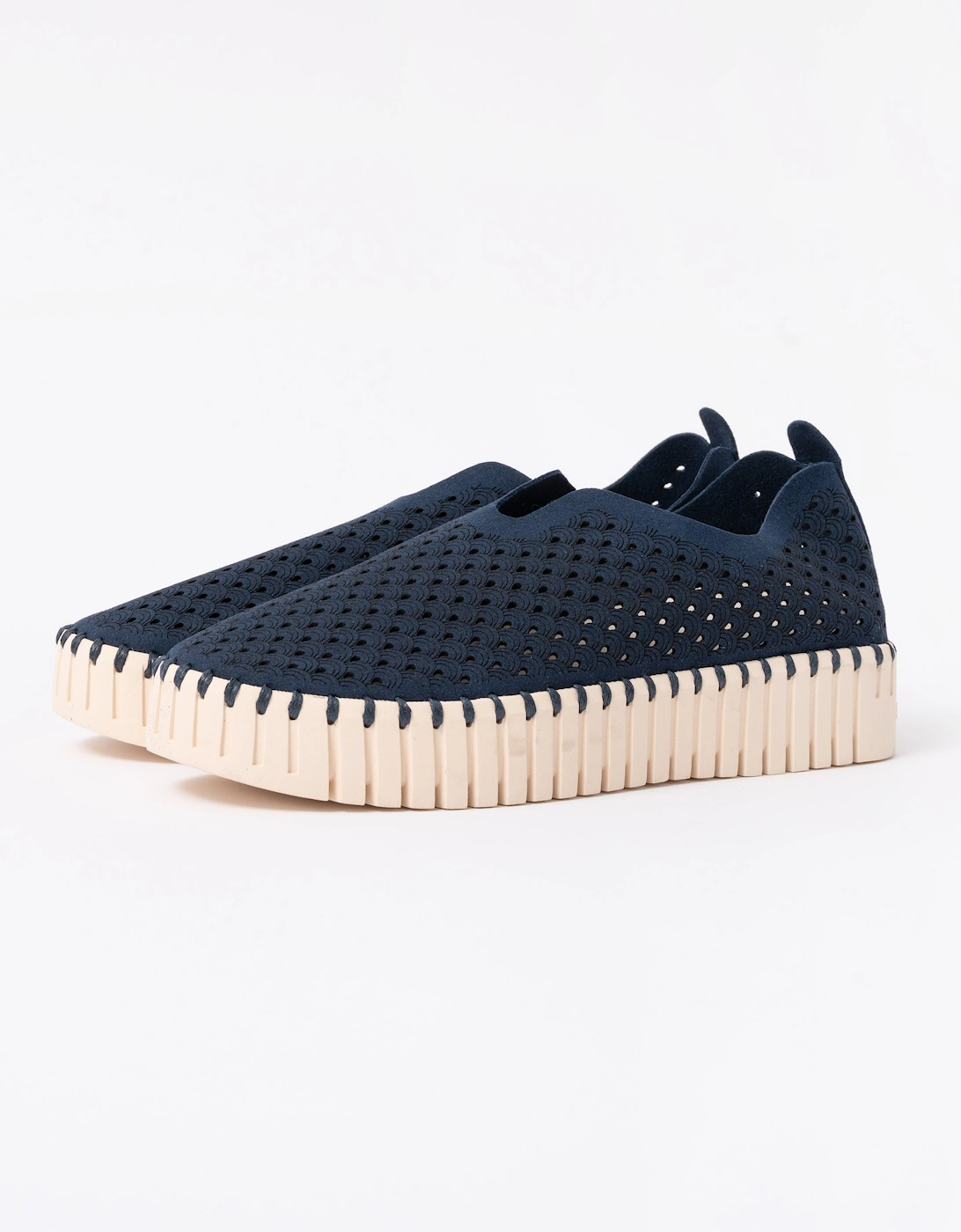 Ilse Jacobsen Women's Ilse Jacobsen Tulip Slip-In Womens Platform Shoes - Dark Indigo 660 - Navy