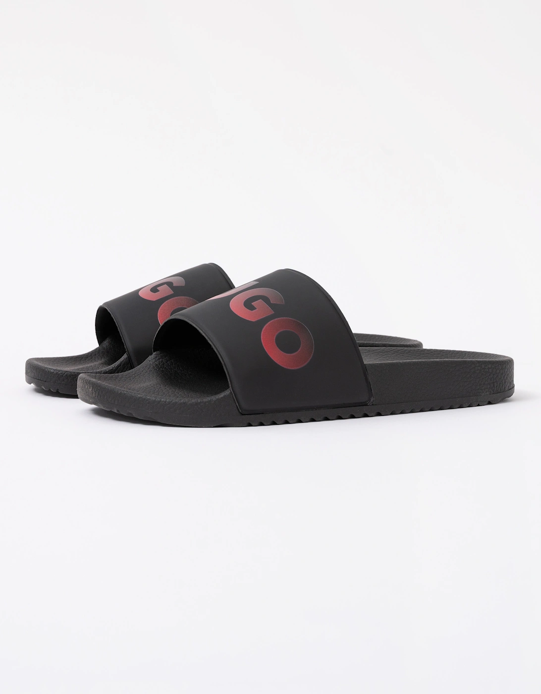 HUGO Timein Mens Gradient Logo Slides - Black 001, 6 of 5