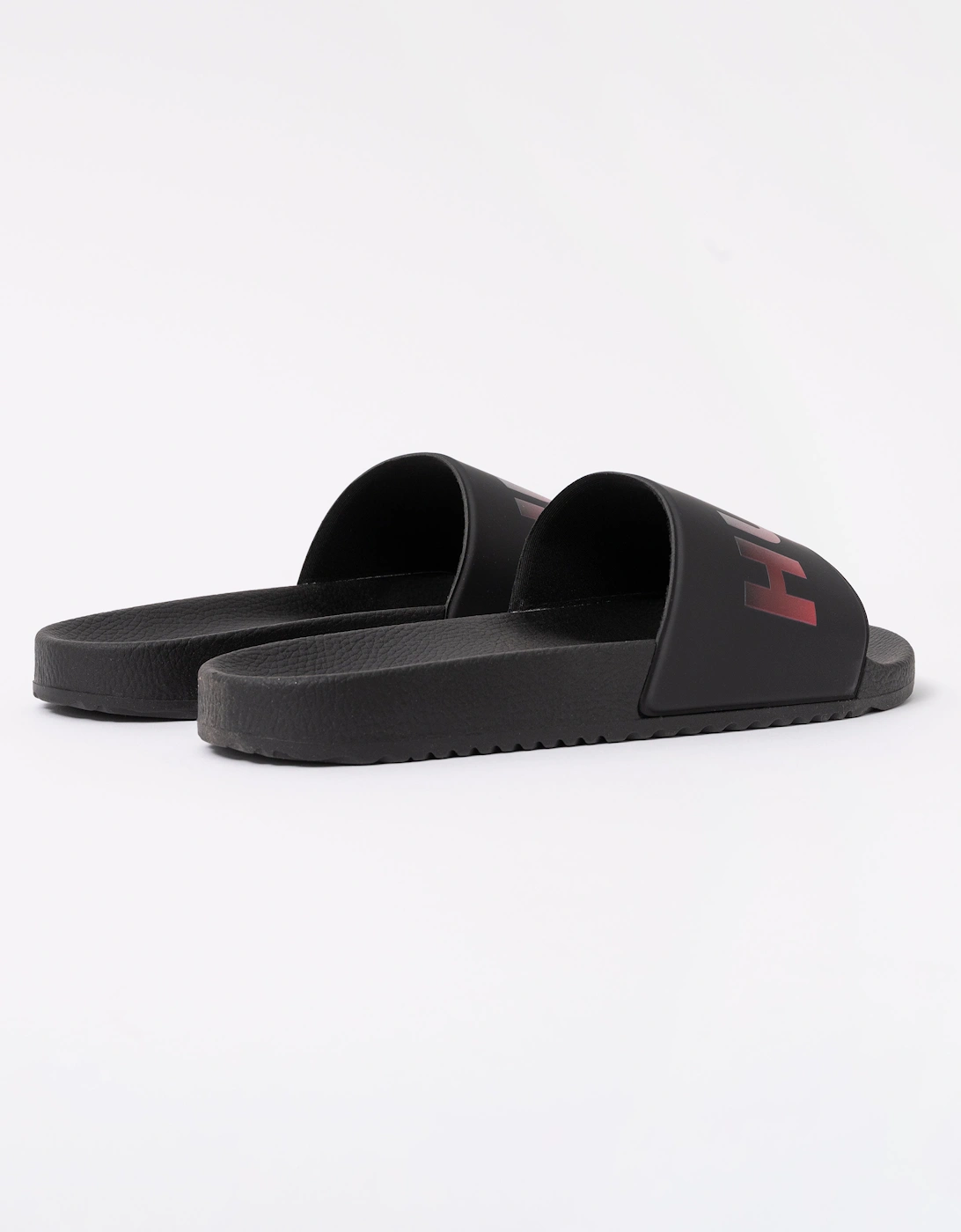 HUGO Timein Mens Gradient Logo Slides - Black 001