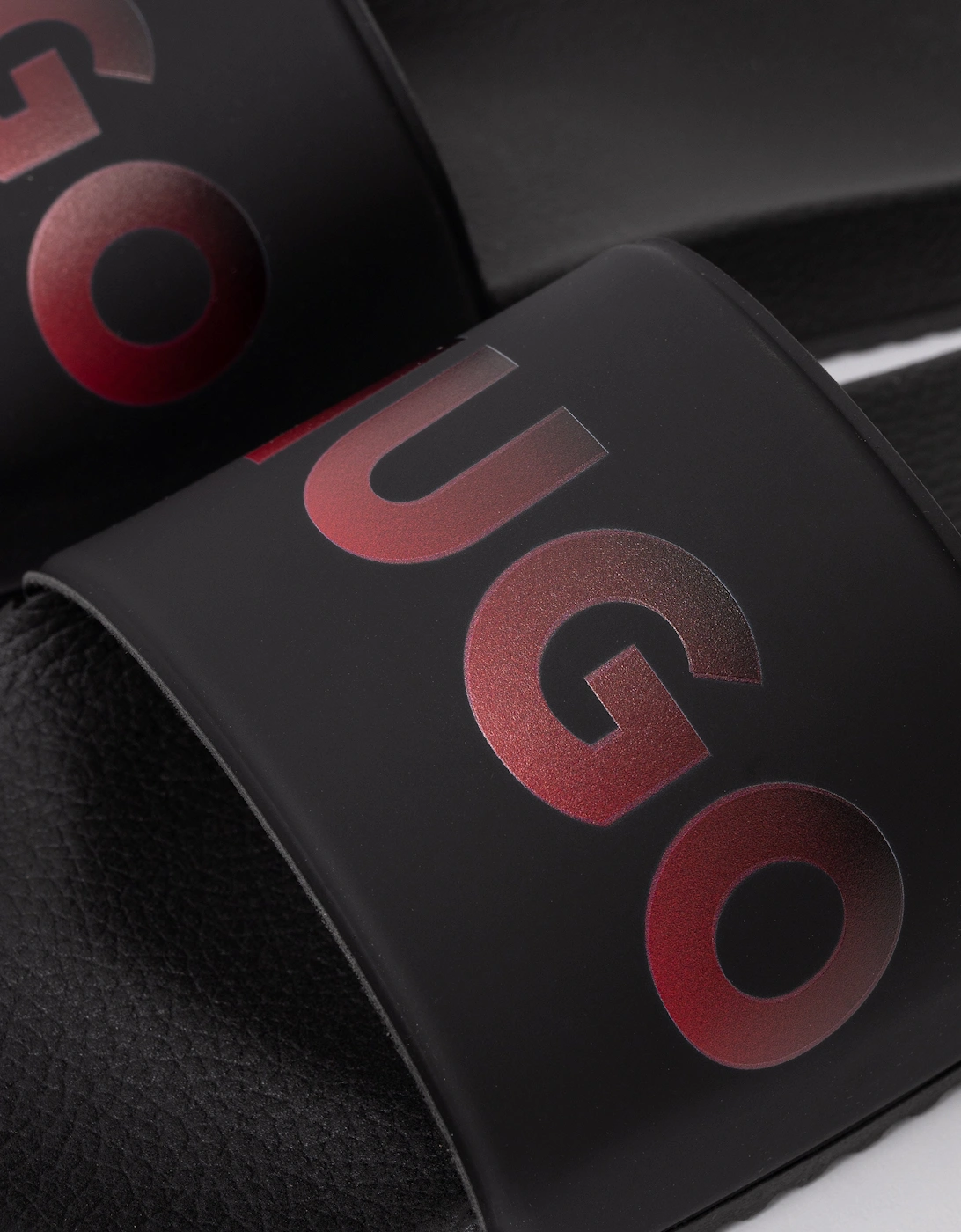 HUGO Timein Mens Gradient Logo Slides - Black 001