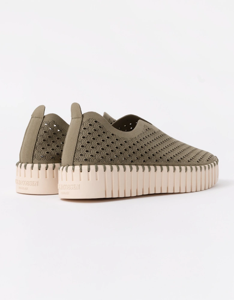 Tulip Slip-In Womens Platform Shoes - Army 410