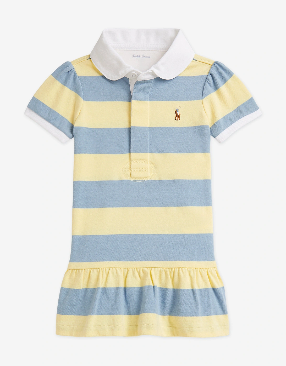 Baby Girls Striped Jersey Rugby Dress in Yellow