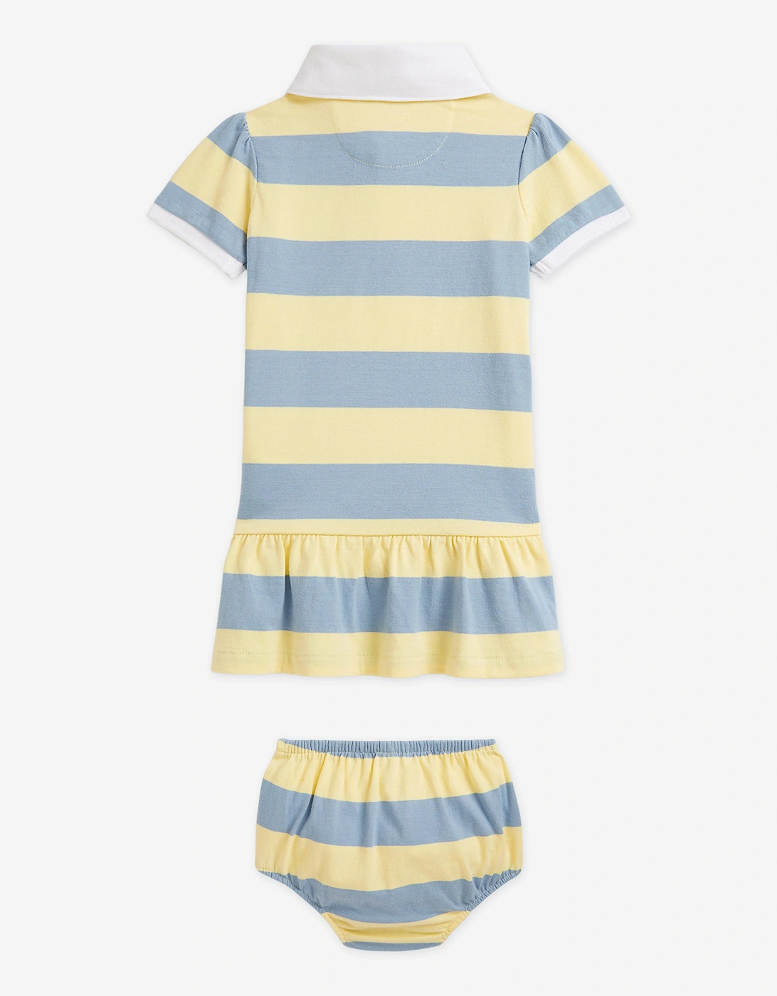 Baby Girls Striped Jersey Rugby Dress in Yellow