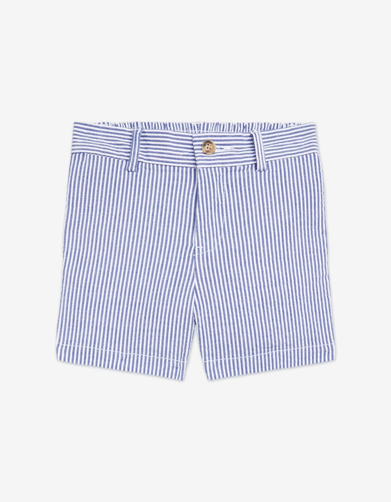 Baby Boys Seersucker Shorts in Blue