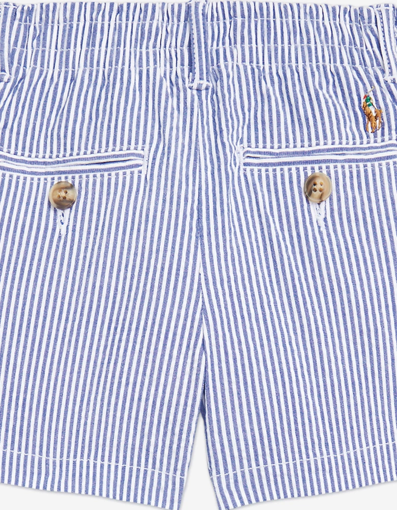 Baby Boys Seersucker Shorts in Blue