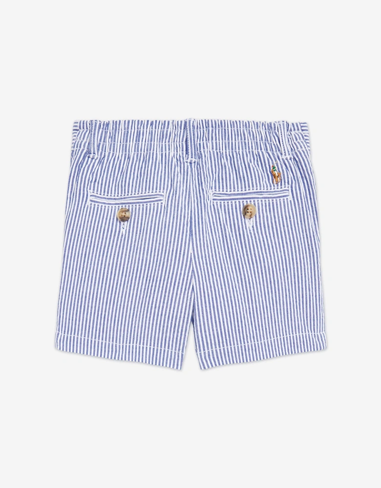 Baby Boys Seersucker Shorts in Blue