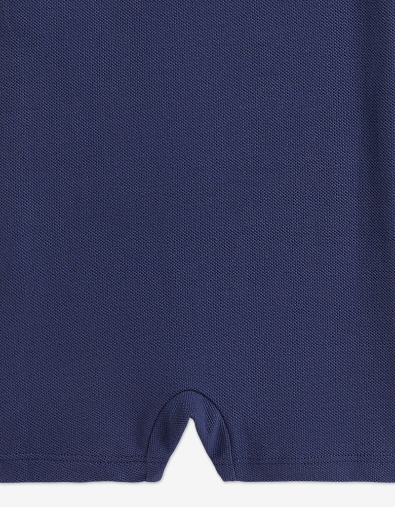 Baby Boys Polo Romper in Navy