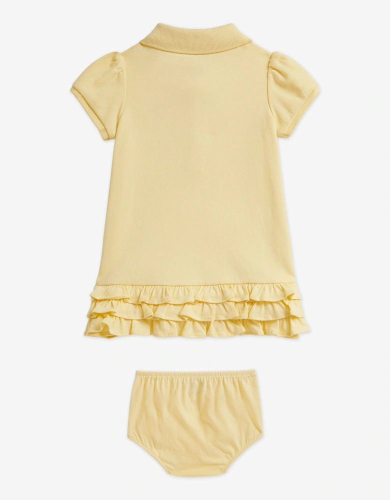 Baby Girls Ruffel Polo Dress in Yellow