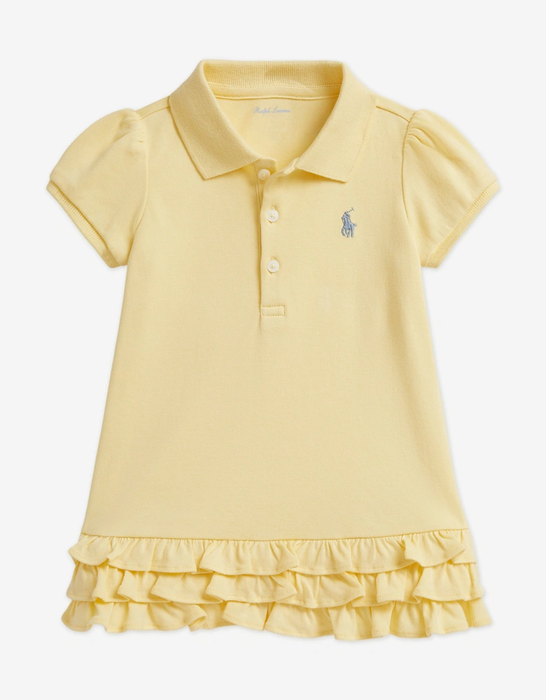 Baby Girls Ruffel Polo Dress in Yellow