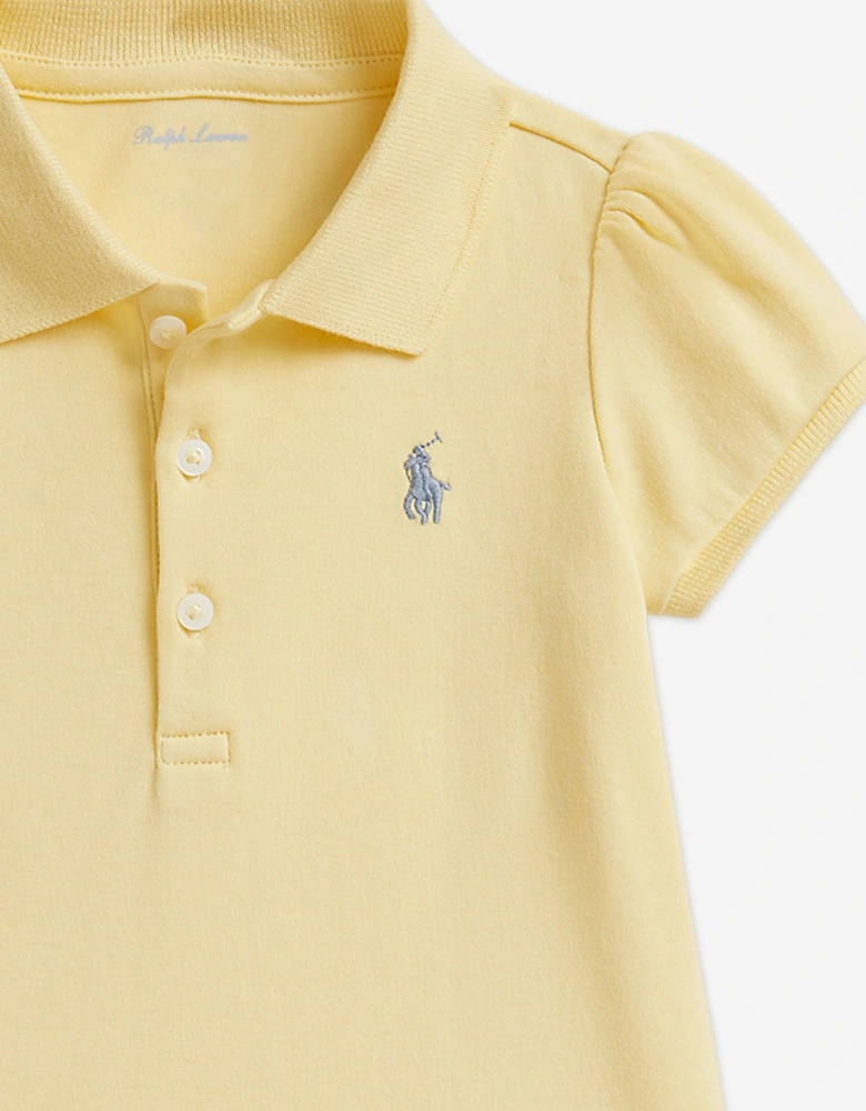 Baby Girls Ruffel Polo Dress in Yellow