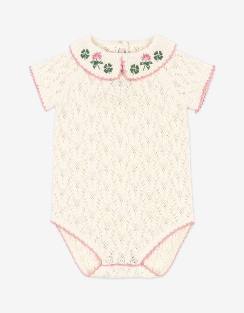 Konges Sløjd Baby Girls Rosier Bodysuit in Ivory