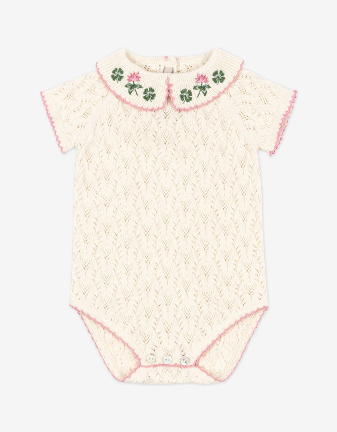 Konges Sløjd Baby Girls Rosier Bodysuit in Ivory, 6 of 5