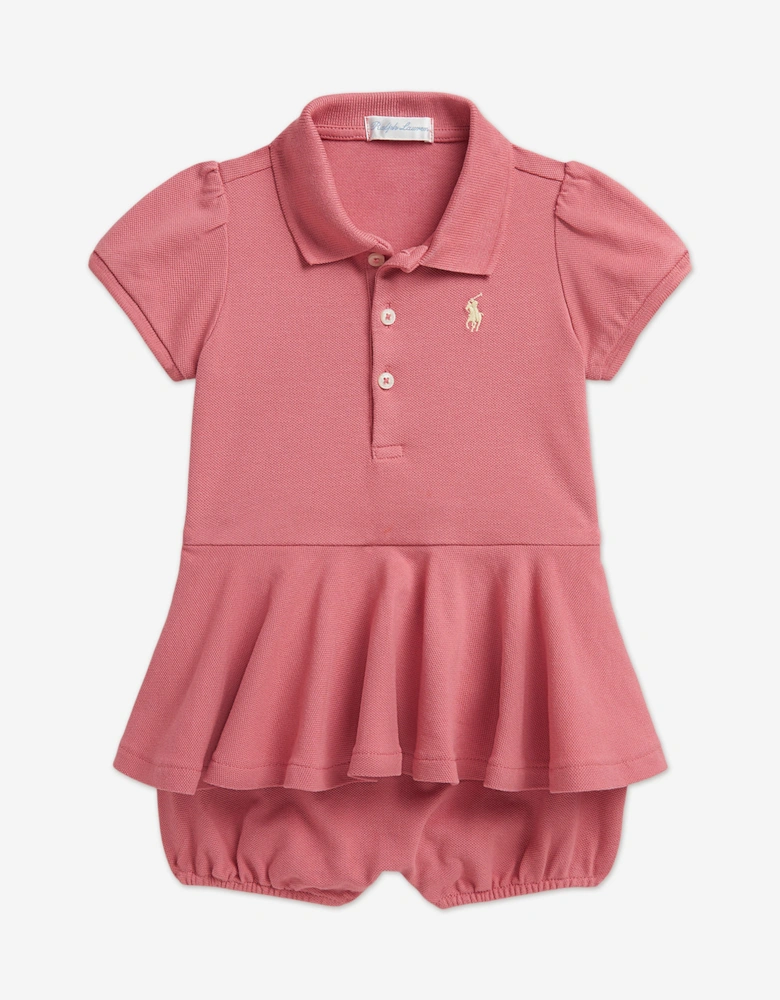 Baby Girls Peplum Romper in Pink
