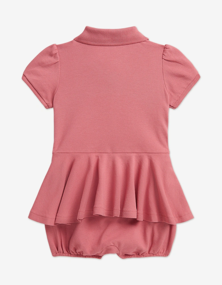 Baby Girls Peplum Romper in Pink