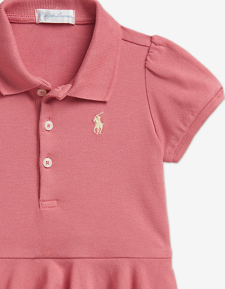 Baby Girls Peplum Romper in Pink