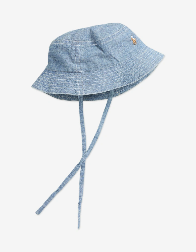 Baby Boys Chambray Bucket Hat in Blue