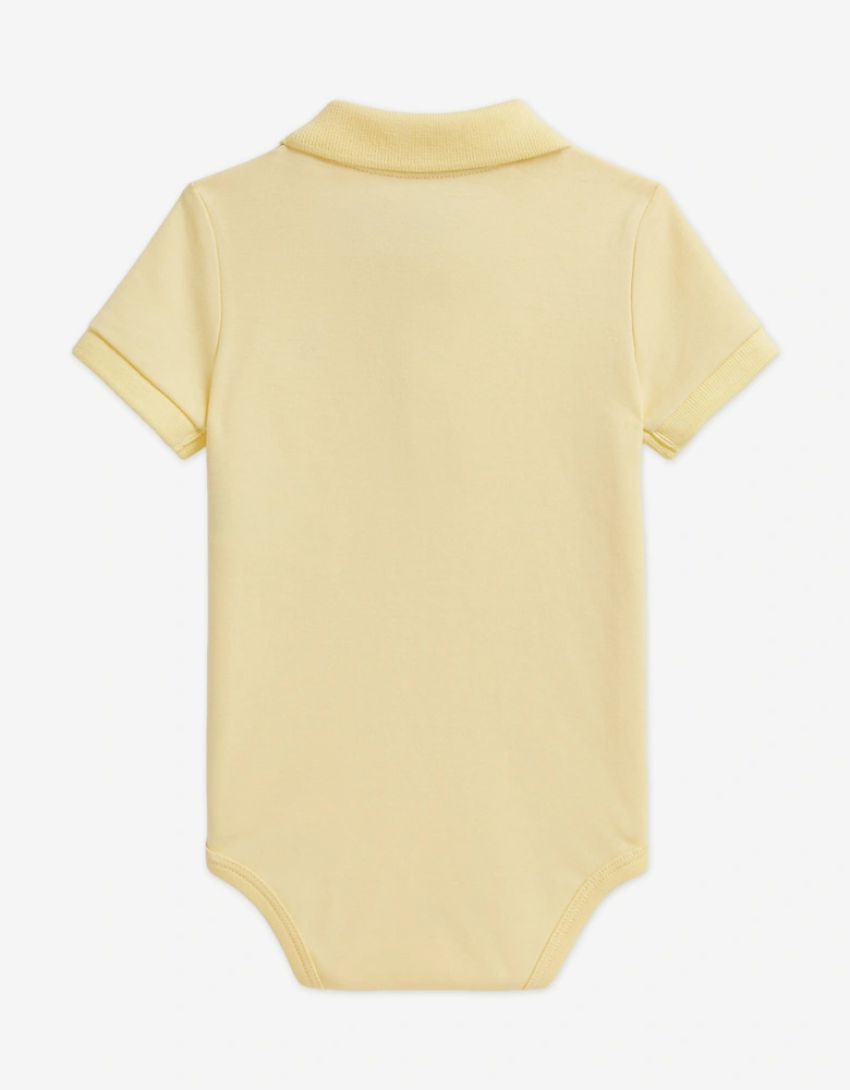 Baby Boys Polo Bodysuit in Yellow